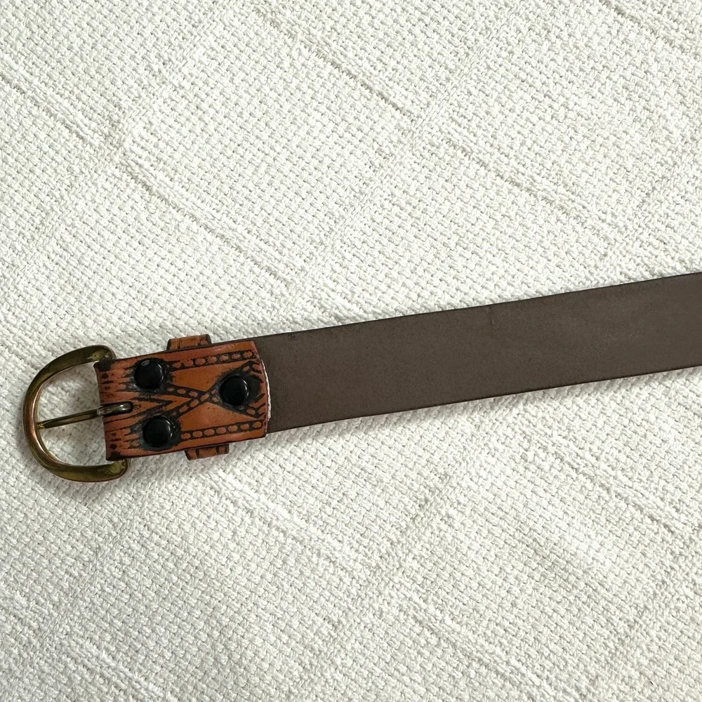 Wrangler Leather‎ Western Belt 36 90 Brown Tooled Cowboy Ranch Core Distressed
